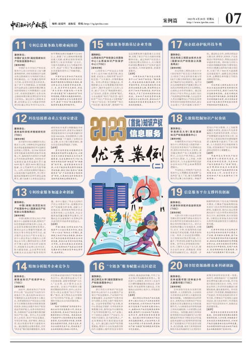 2023年度首批知識產(chǎn)權信息服務優(yōu)秀案例公布，助力創(chuàng)新驅動發(fā)展